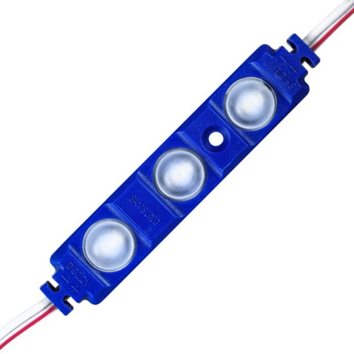 купить купить Светодиодный модуль BRT XG192 5630-3 led W 1,5W BLUE, 12В, IP65 синий с линзой полусфера  