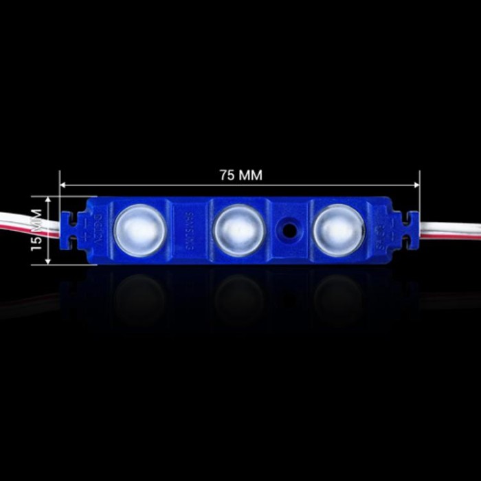 купить купить Светодиодный модуль BRT XG192 5630-3 led W 1,5W BLUE, 12В, IP65 синий с линзой полусфера  