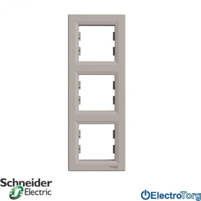 Рамка 3-постовая вертикальная бронза Asfora Schneider Electric (Шнайдер Электрик)