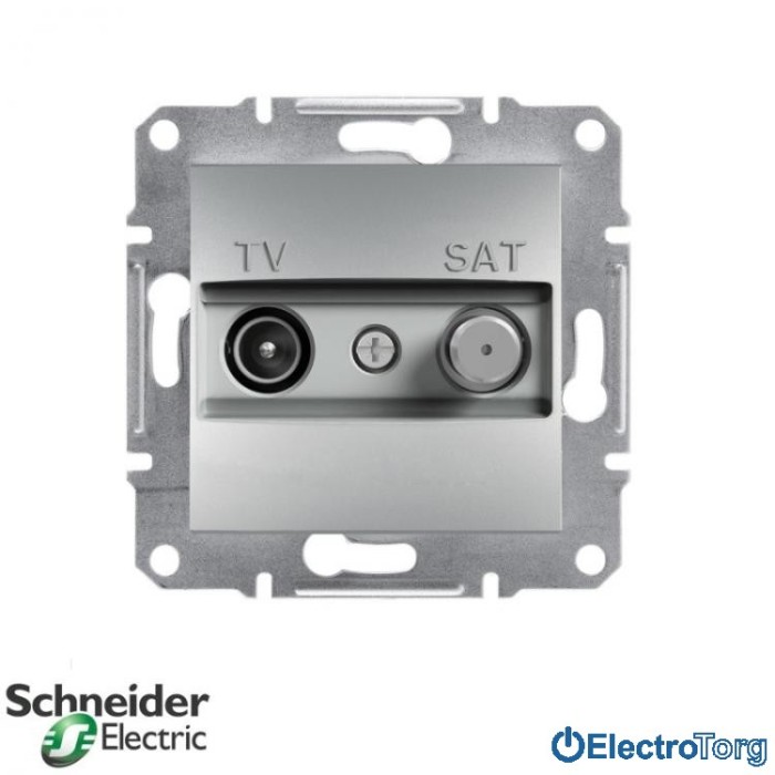купить купить Розетка TV-SAT проходная (1 dB) алюминий Asfora Schneider Electric (Шнайдер Электрик)  