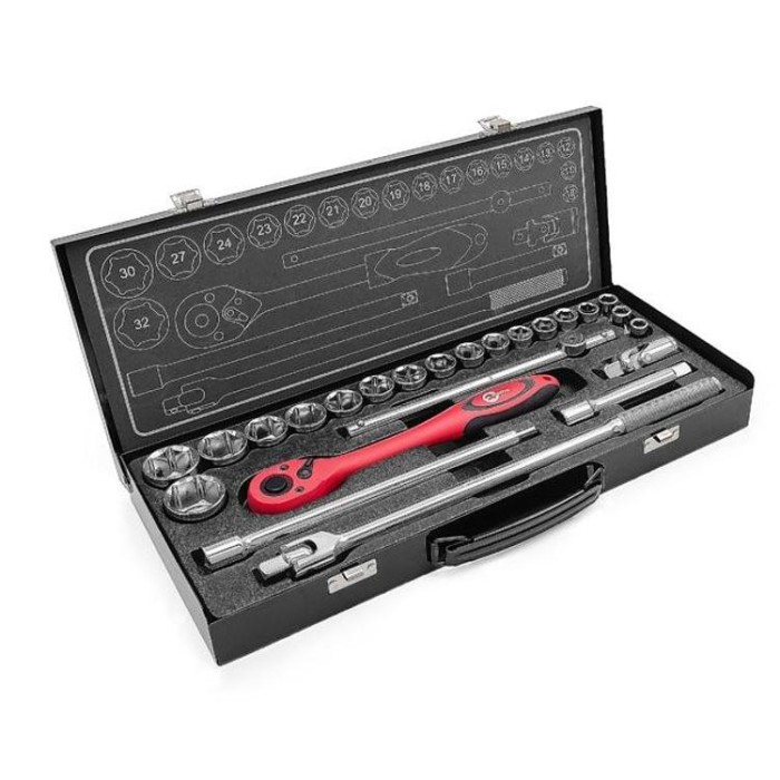 купить купить Профессиональный набор инструмента 1/2&quot;, 25 ед (гол. 10-32 мм) INTERTOOL ET-6025  