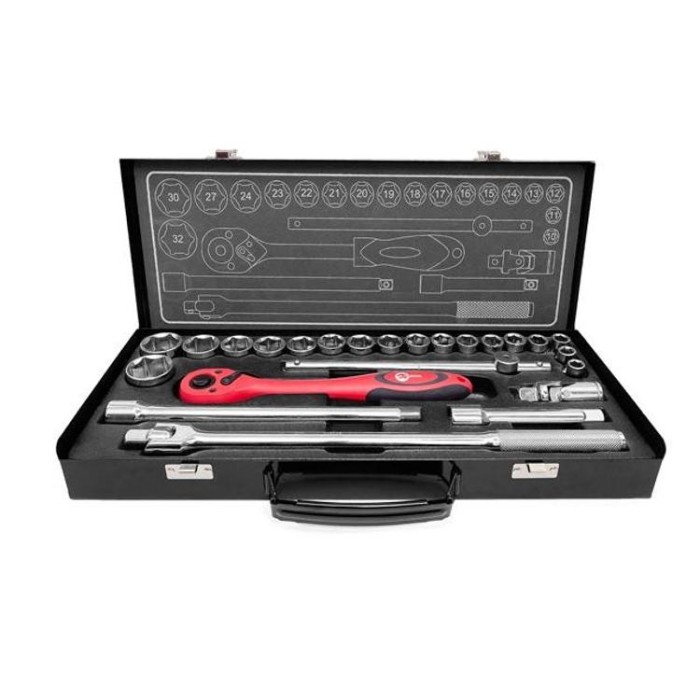купить купить Профессиональный набор инструмента 1/2&quot;, 25 ед (гол. 10-32 мм) INTERTOOL ET-6025  
