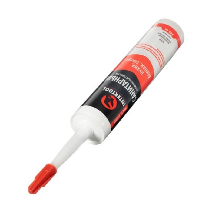 купить купить Герметик силиконовый санитарный, белый, 300мл/320г INTERTOOL FS-3031  
