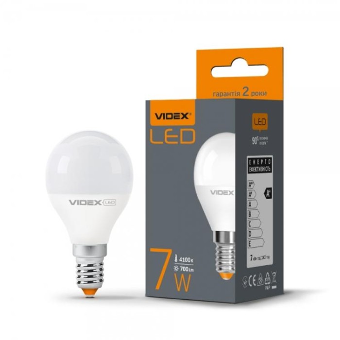 купить купить LED лампа G45e 7W E14 4100K VIDEX  