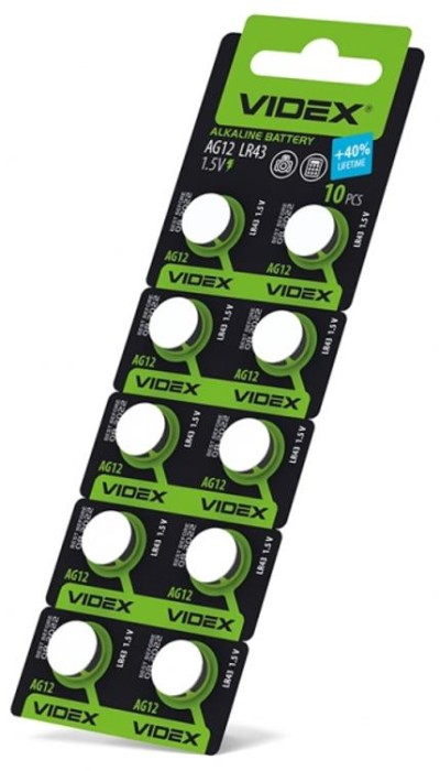 купить купить Батарейка годинникова Videx AG12/LR43 BLISTER CARD 10 шт  