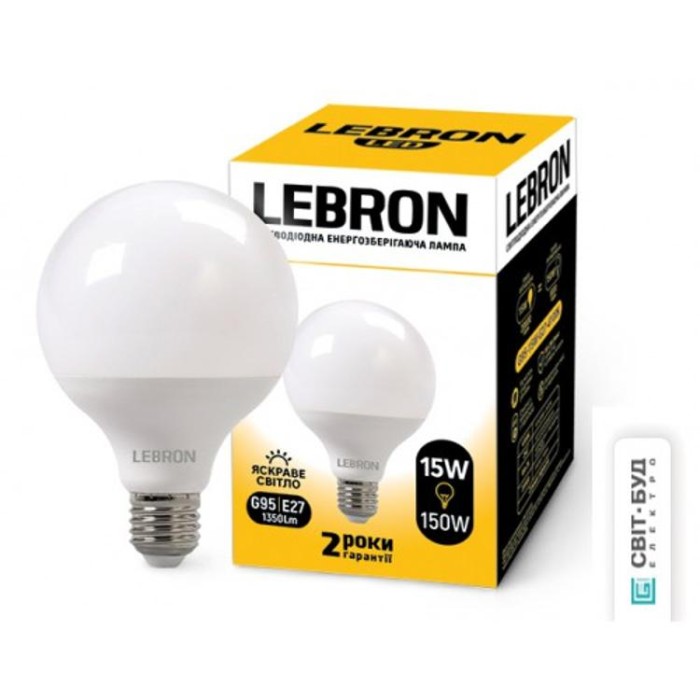 купить купить LED лампа L-G95, 15W, Е27, 4100K, 1350Lm, угол 240° Lebron  