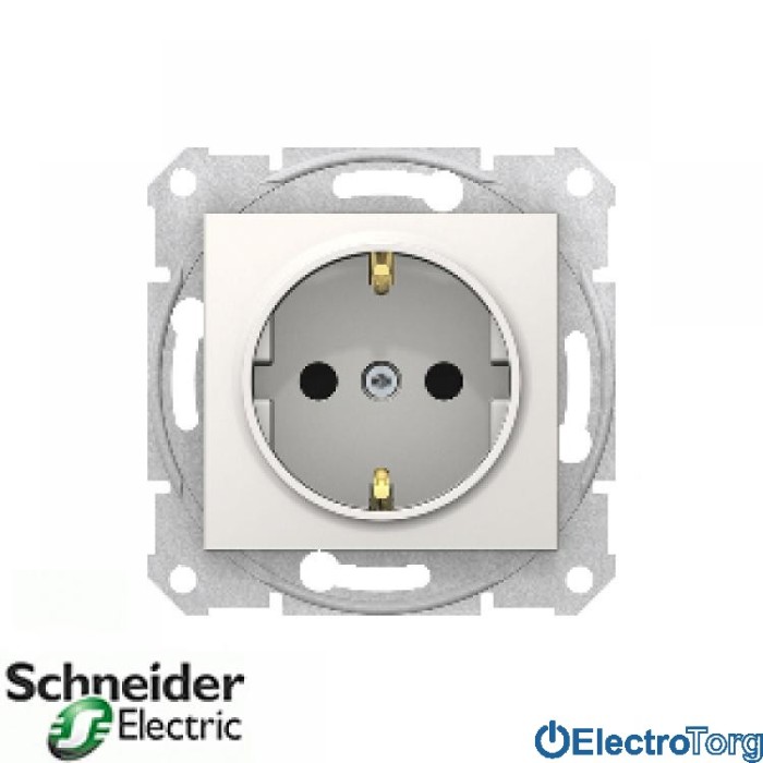 Розетка с заземлением модуль слоновая кость Sedna Schneider Electric (Шнайдер Электрик)