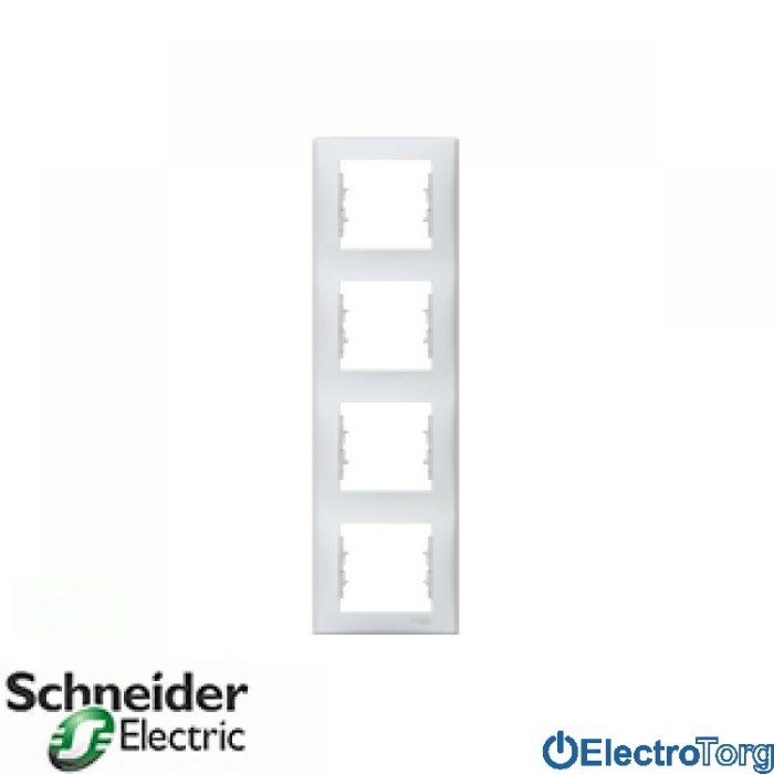 Рамка четверная вертикальная серая Sedna Schneider Electric (Шнайдер Электрик)