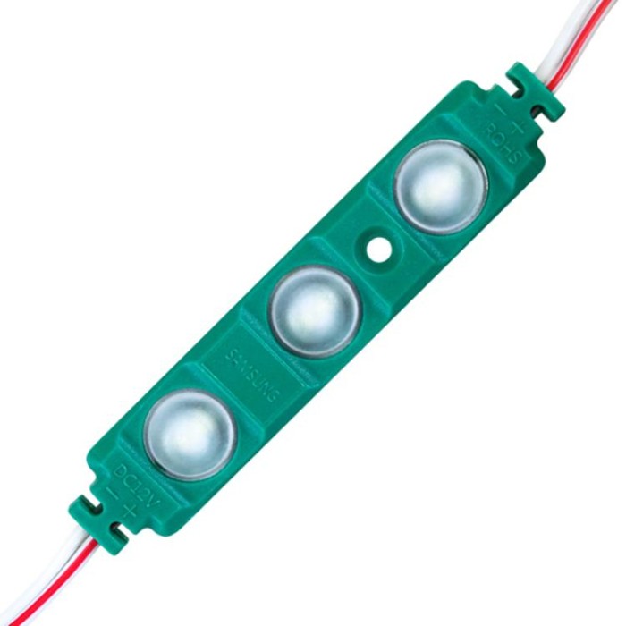 купить купить Светодиодный модуль BRT XG193 5630-3 led W 1,5W GREEN, 12В, IP65 зеленый с линзой полусфера  