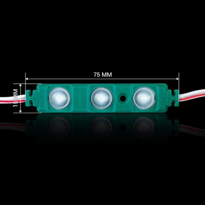 купить купить Светодиодный модуль BRT XG193 5630-3 led W 1,5W GREEN, 12В, IP65 зеленый с линзой полусфера  