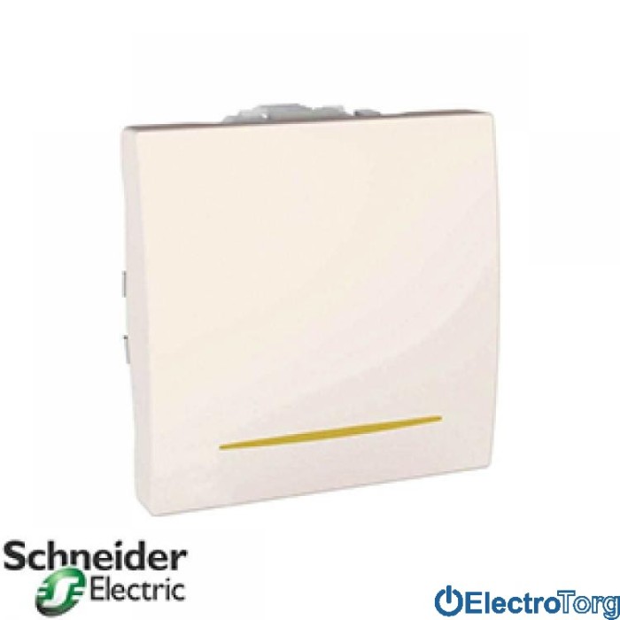 Выключатель 1-клавишный с индикатором 10AX слоновая кость Unica Schneider