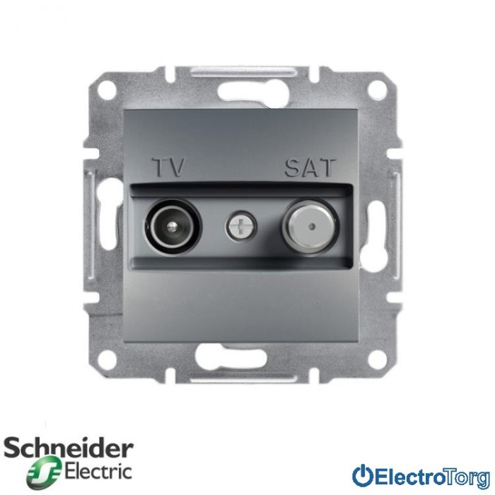 купить купить Розетка TV-SAT концевая (1 dB) сталь Asfora Schneider Electric (Шнайдер Электрик)  
