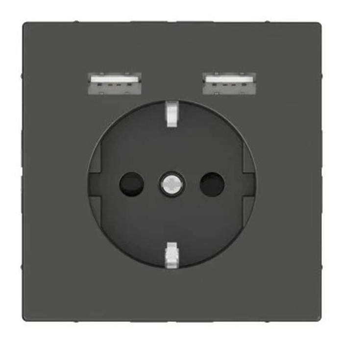 купить купить Розетка Schuko с 2- USB 2,4 A антрацит SD Schneider Electric (Шнайдер Электрик)  
