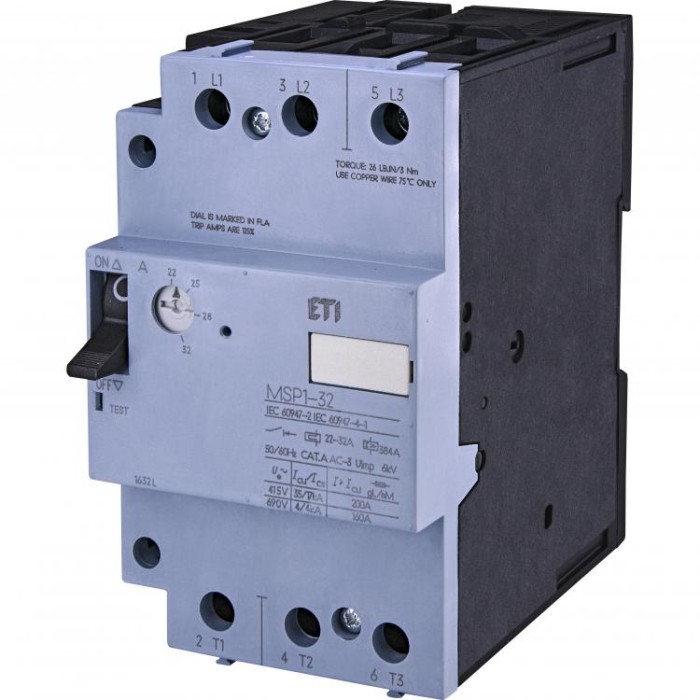 купить купить Автоматичний вимикач захисту двигуна MSP1-32 (15 kW, 22-32A) ETI  