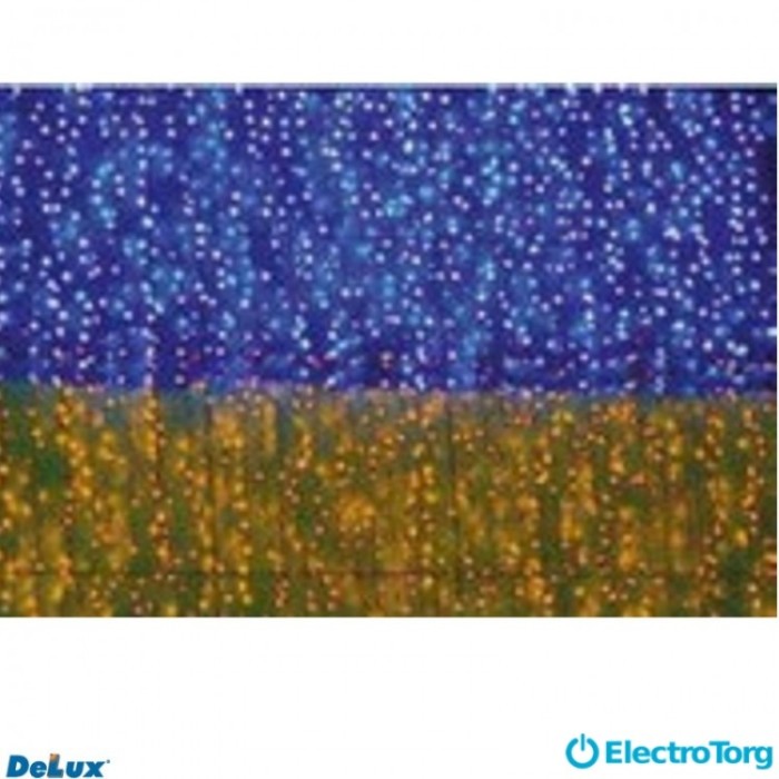 купить купить Гирлянда внутренняя CURTAIN 288LED 0.9x0.6m синий-желтый/прозрачный шнур IP20 DELUX  