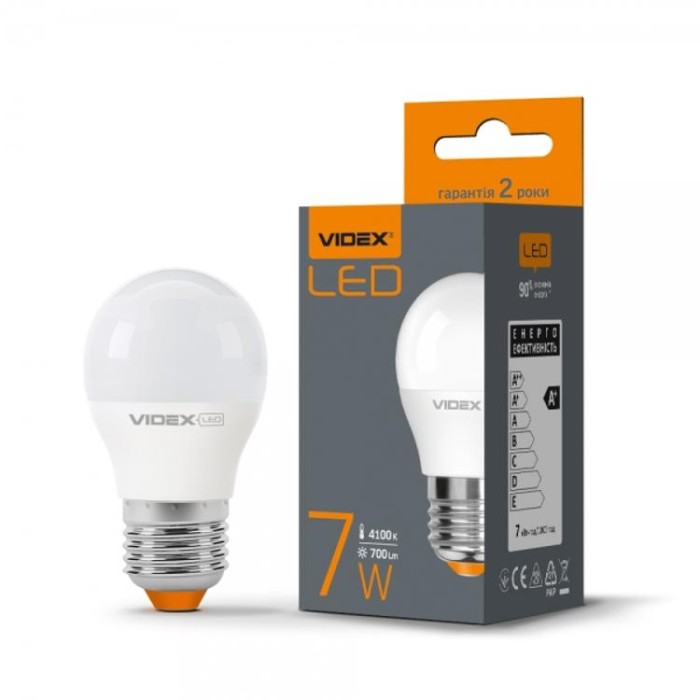купить купить LED лампа G45e 7W E27 4100K VIDEX  