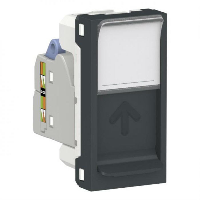 купить купить Розетка компьютерная RJ45 одинарная кат 6 STP 1м антрацит Unica New Schneider Electric (Шнайдер Электрик)  