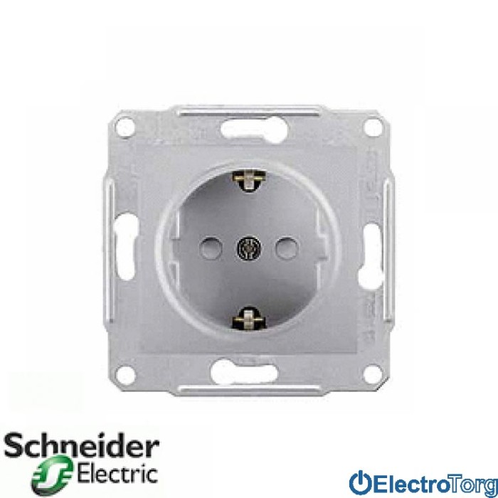 Розетка с заземлением алюминиевая Sedna Schneider Electric (Шнайдер Электрик)