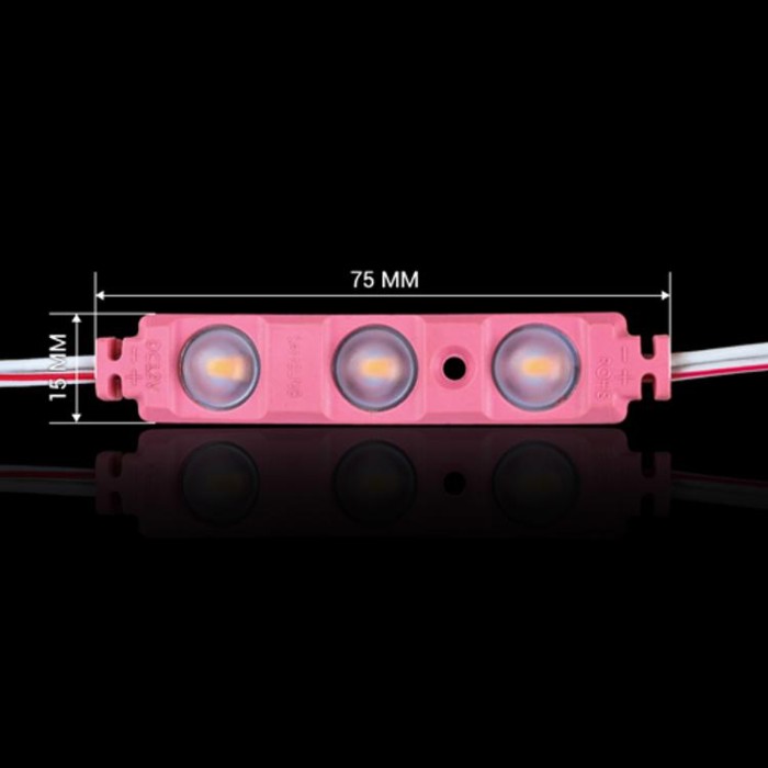купить купить Светодиодный модуль BRT XG194 5630-3 led W 1,5W PINK, 12В, IP65 розовый с линзой полусфера  