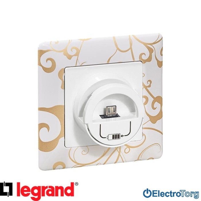 купить купить Механизм док-станции Micro USB для зарядки белый Valena LIFE Legrand  
