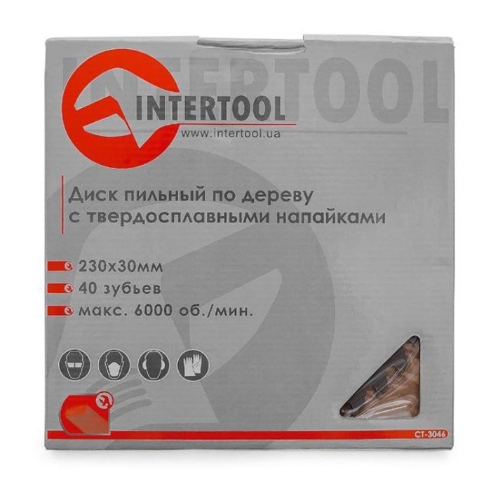 купить купить Диск пильный по дереву с твердосплавными напайками 230x30x1,6 мм; 40 зубьев INTERTOOL CT-3046  