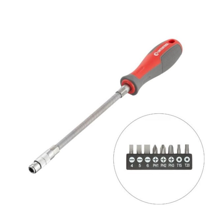 купить купить Отвертка с гибким удлинителем и комплектом насадок 9ед INTERTOOL VT-3342  