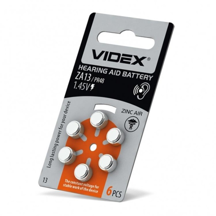 купить купить Батарейка повітряно цинкова Videx ZA13 (PR48) BLISTER 6  