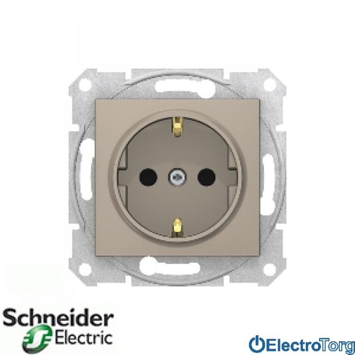 Розетка с заземлением титановая Sedna Schneider Electric (Шнайдер Электрик)
