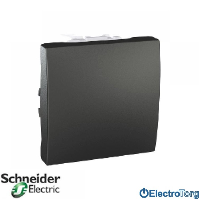 Переключатель (проходной выключатель) 1-клавишный 10AX графитовый Unica Schneider