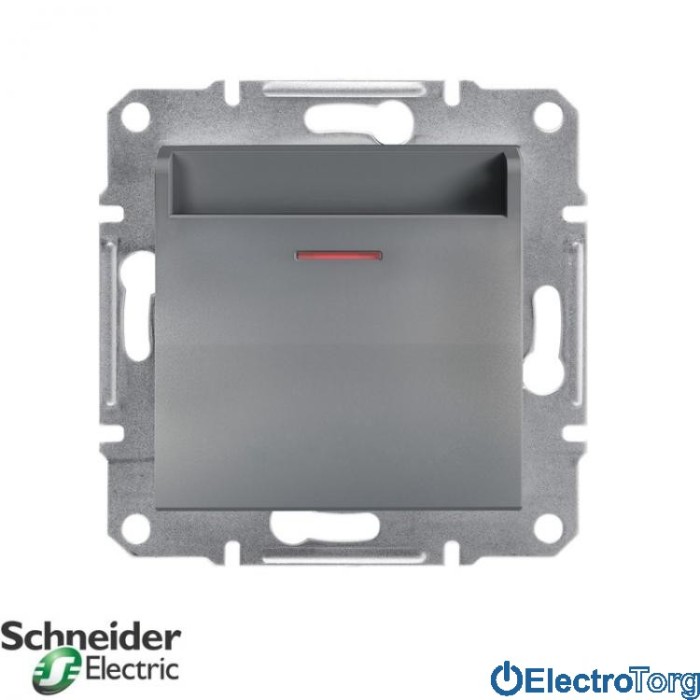 Карточный выключатель  механический сталь Asfora Schneider Electric (Шнайдер Электрик)