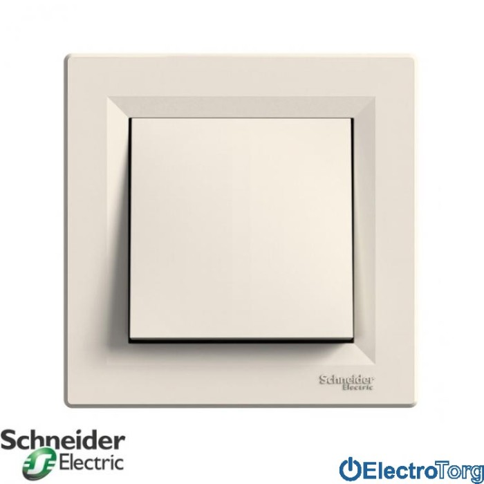 Выключатель одноклавишный кремовый Asfora Schneider Electric (Шнайдер Электрик)