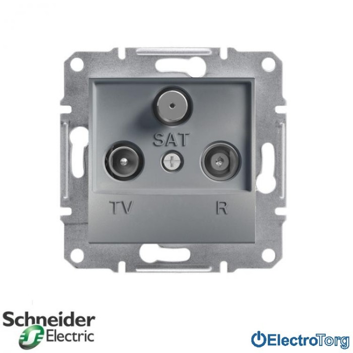купить купить Розетка TV-R-SAT оконечная (1 dB) сталь Asfora Schneider Electric (Шнайдер Электрик)  