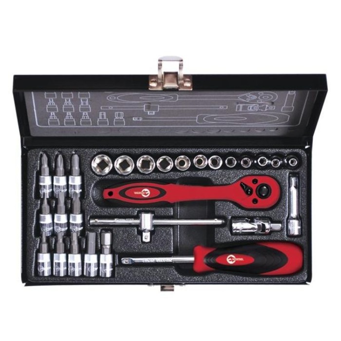 купить купить Набор инструмента 1/4&quot;28 ед (гол. 4-13 мм, биты 11 ед.) INTERTOOL ET-6028  