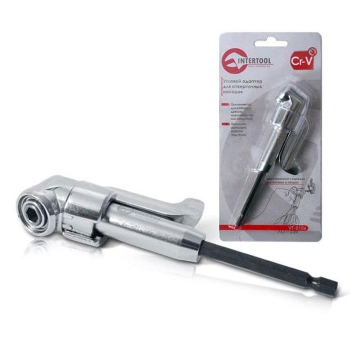 купить купить Угловой адаптер для отверточных насадок 1/4&quot;Cr-V INTERTOOL VT-0106  