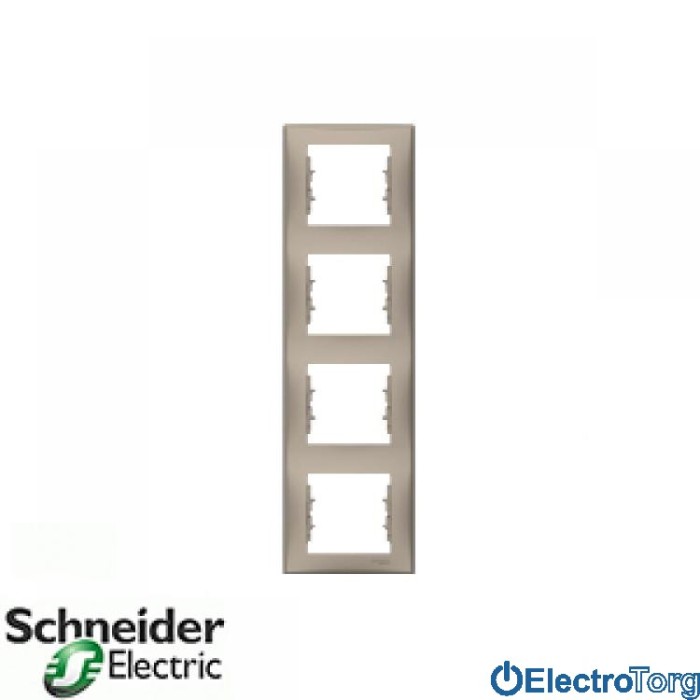 Рамка четверная вертикальная титановая Sedna Schneider Electric (Шнайдер Электрик)