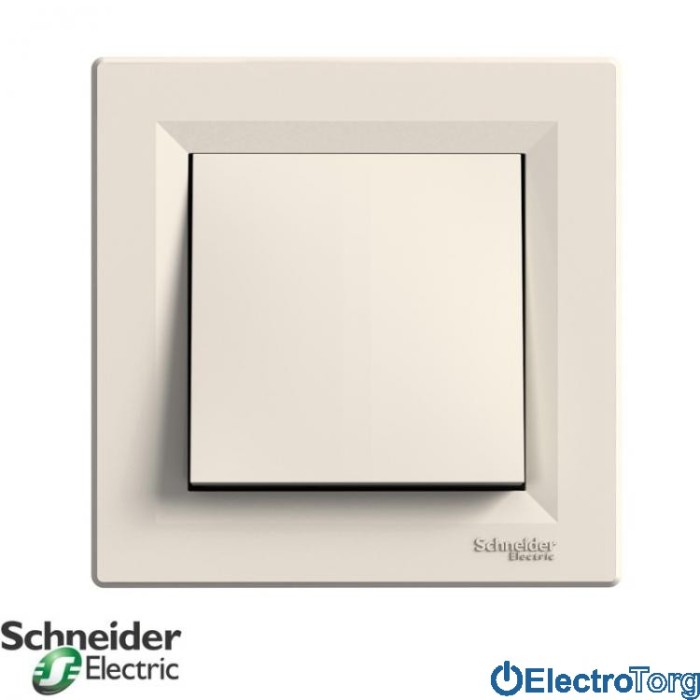 Выключатель одноклавишный двухполюсный кремовый Asfora Schneider Electric (Шнайдер Электрик)