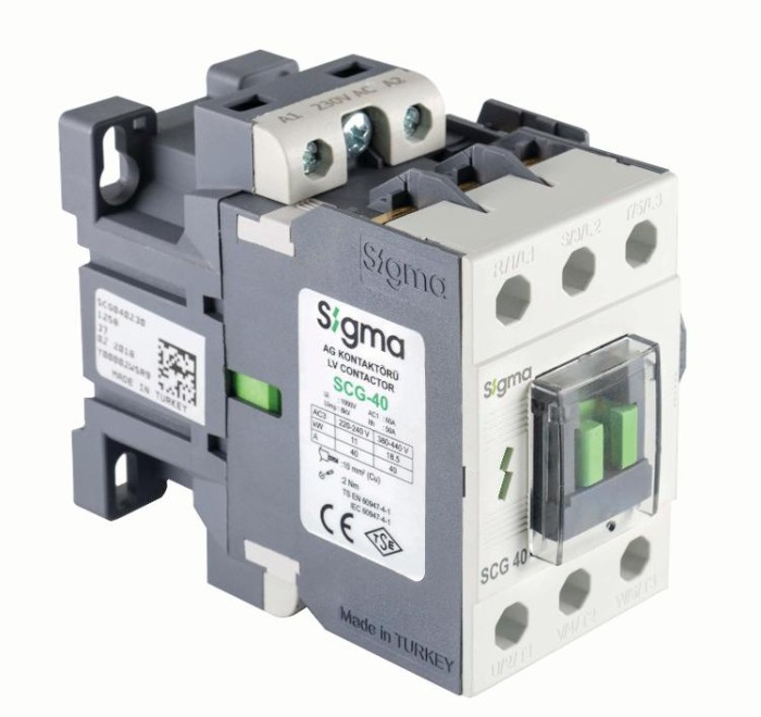 Контактор силовий SIGMA 40А, 18,5kW, 230V AC (SCG040230)