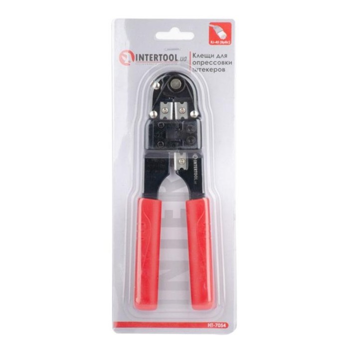 купить купить Клещи для опрессовки штекеров RJ-45 (8р8с) INTERTOOL HT-7054  