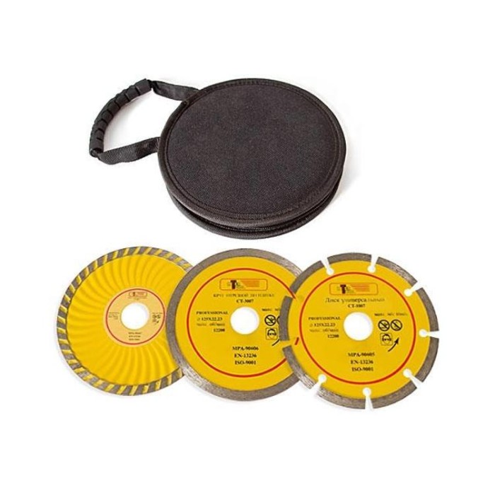 купить купить Набор отрезных алмазных кругов 125мм, 3штуки INTERTOOL CT-1050  