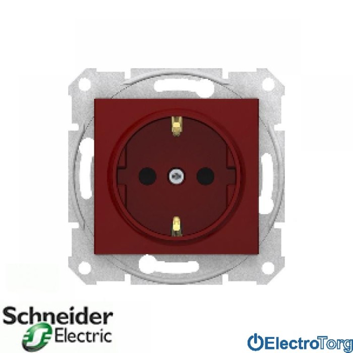 Розетка с заземлением красная Sedna Schneider Electric (Шнайдер Электрик)