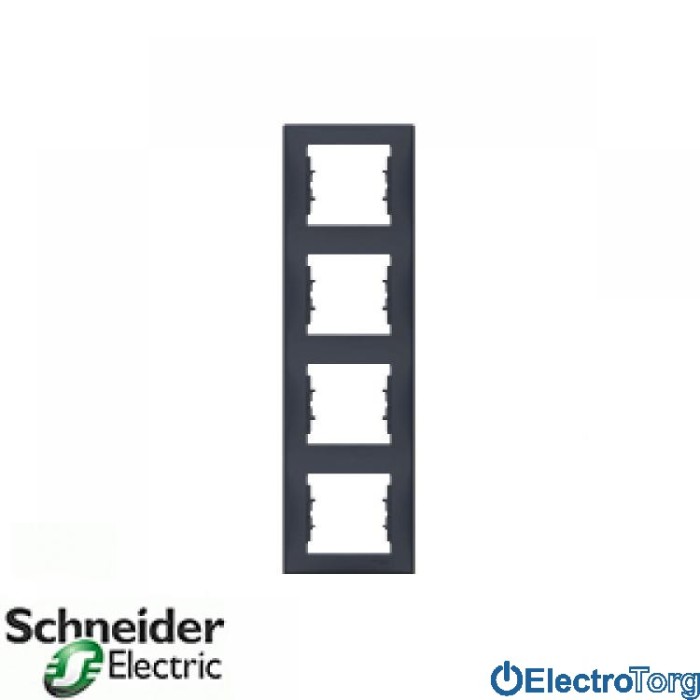 Рамка четверная вертикальная графитовая Sedna Schneider Electric (Шнайдер Электрик)