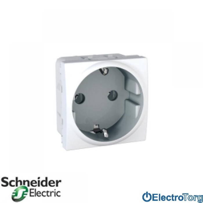 Розетка с заземлением 16А белая Unica Schneider