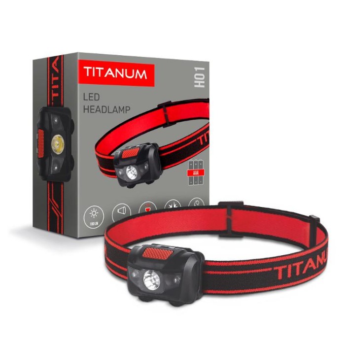 купить купить Налобний світлодіодний ліхтарик TITANUM TLF-H01 100Lm 6500K  
