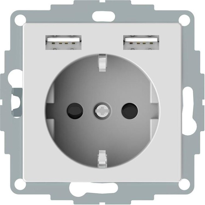 купить купить Розетка Schuko с 2- USB 2,4 A белый SM Schneider Electric (Шнайдер Электрик)  