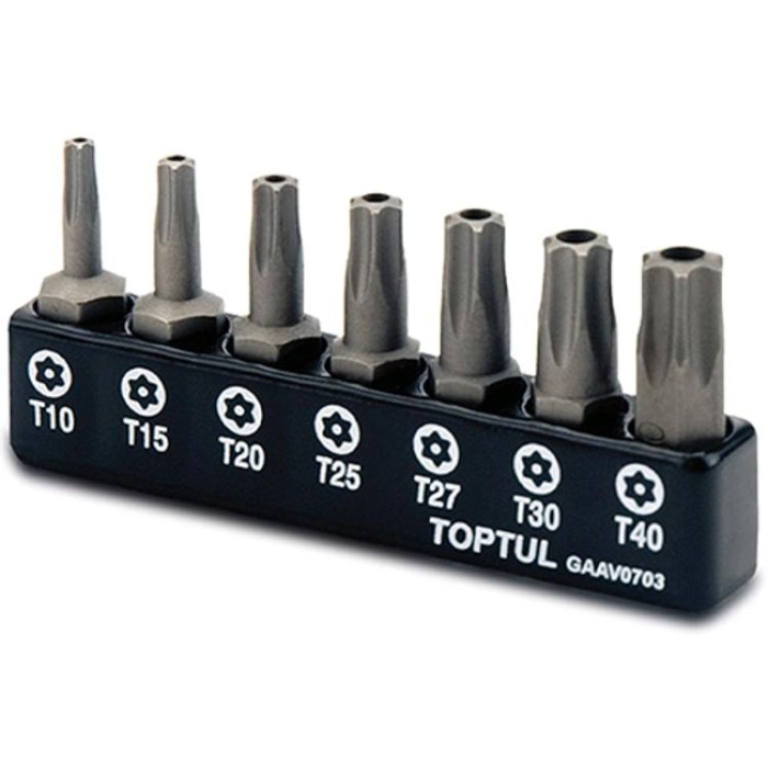 купить купить Набор бит TORX с отверстием TOPTUL 1/4&quot; 7ед. (T10-T40) GAAV0703  