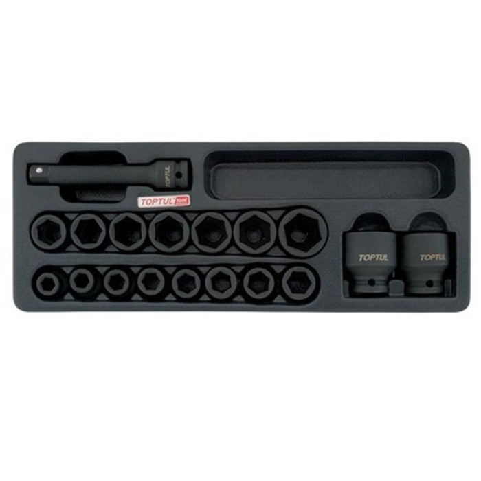 Набор головок ударных 1/2&amp;quot; 10-32мм + удлинитель 18ед. (в ложементе) TOPTUL GCAT1807