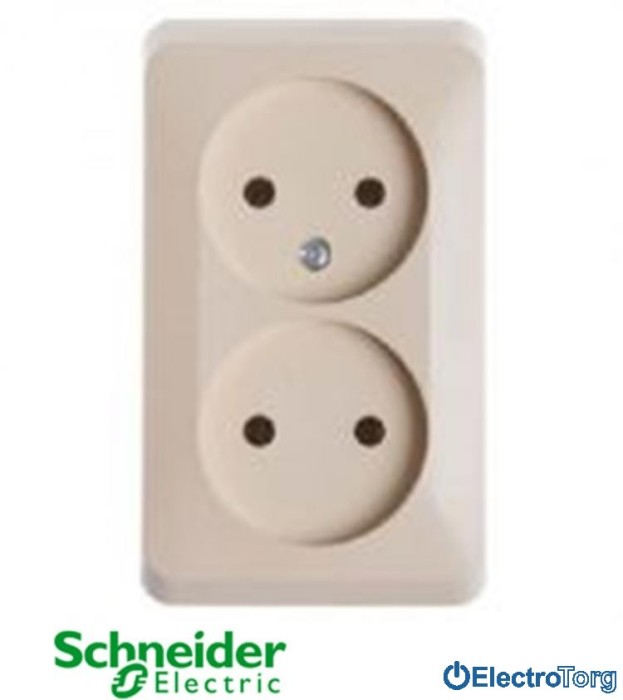 купить купить Розетка двойная без заземления 16A 220V слоновая кость Prima Schneider Electric (Шнайдер Электрик)  