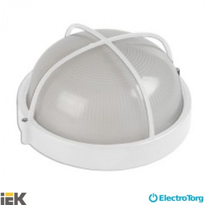 Светильник НПП1108 белый/круг решетка крупная  100Вт IP54  ИЭК (IEK)