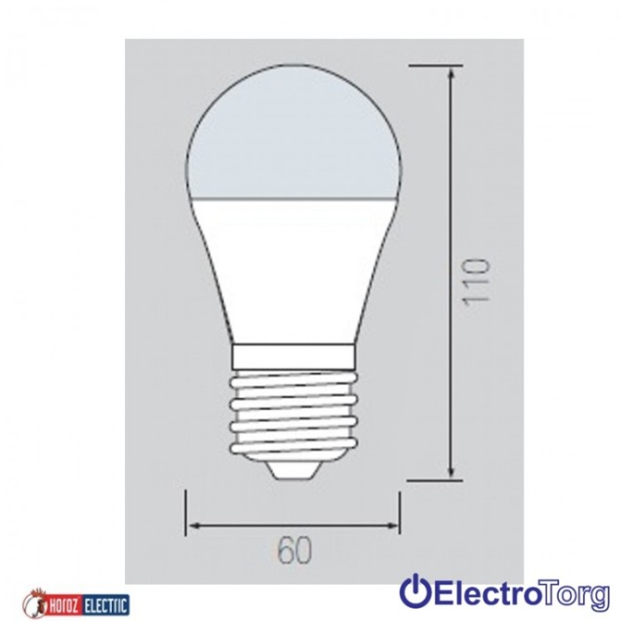 купить купить Лампа светодиодная SMD LED 8W А55 Е27 3000K/4200K/6400K Horoz Electric  
