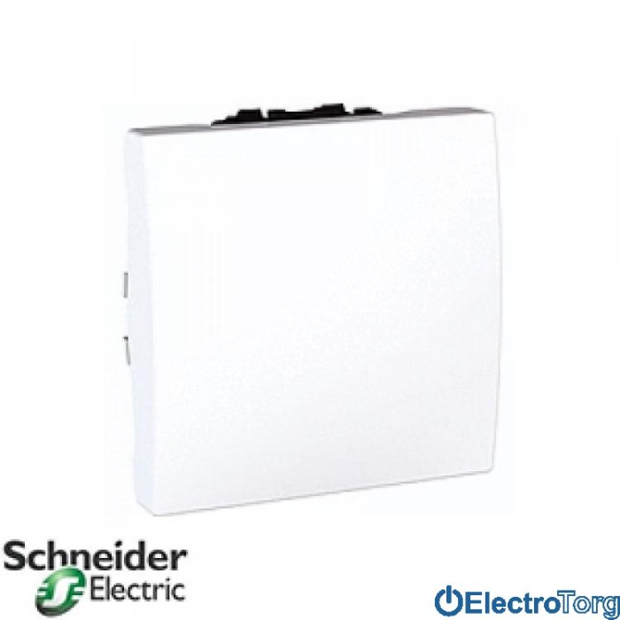 Переключатель (проходной выключатель) 1-клавишный 16AX белый Unica Schneider